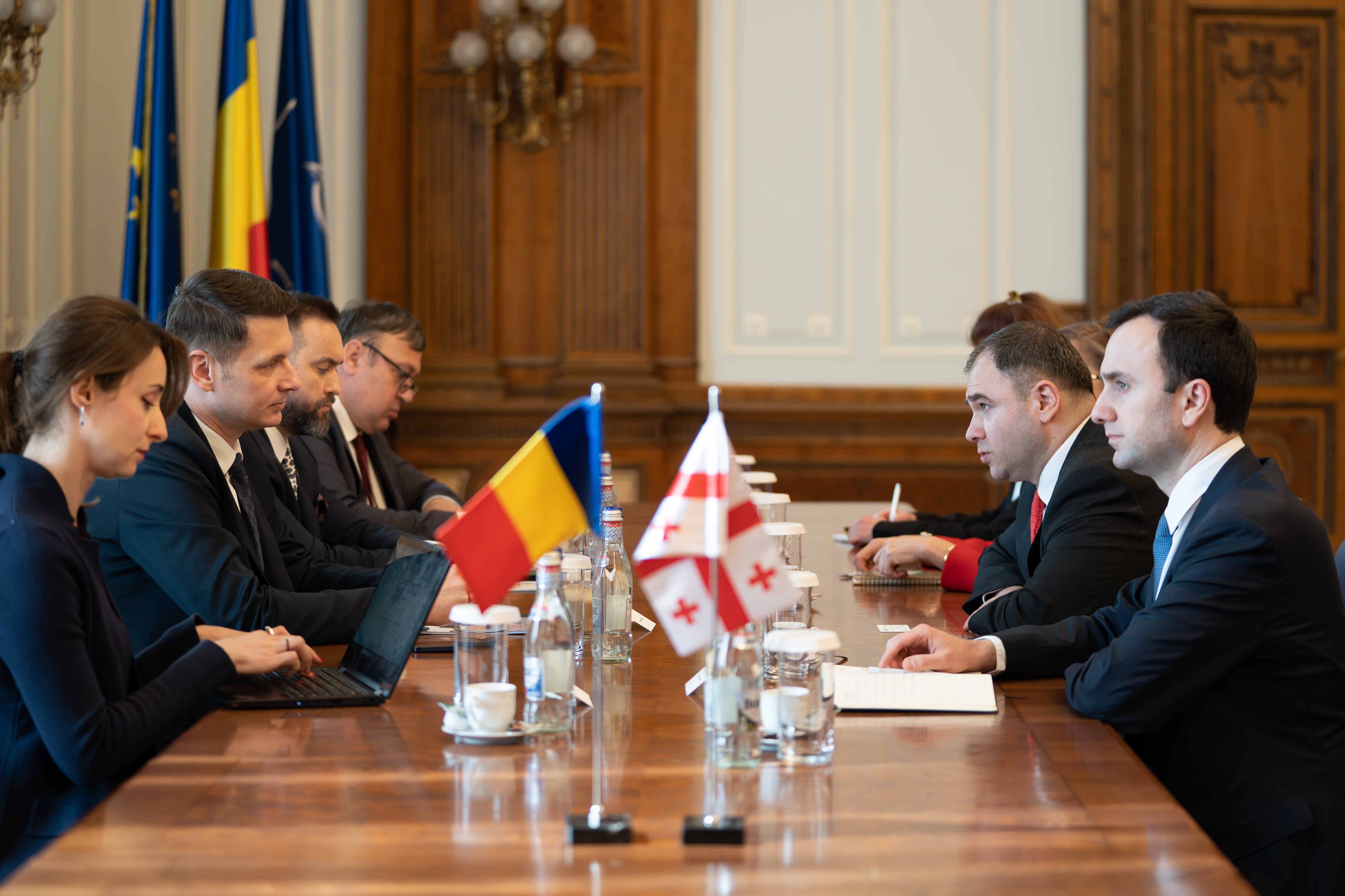 Întrevederea președintelui interimar al Senatului, Mircea Abrudean, cu delegația Comitetului de Relații Externe din Parlamentul Georgiei, condusă de domnul Nikoloz Samkharadze